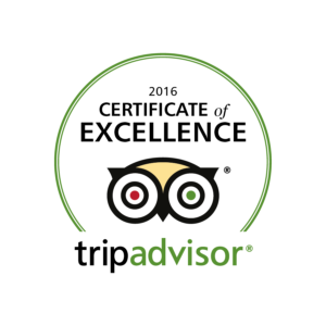 We have been awarded the TripAdvisor Certificate of Excellence 2016!